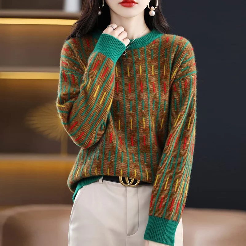 2023 Autumn Winter Round Neck Loose Casual Fashion Sweater Female Thick Warm Add Velvet Jumpers Women's Knitting Pullover Tops
2023 Autumn Winter Round Neck Loose Casual Fashion Sweater Female Thick Warm Add Velvet Jumpers Women's Knitting Pullover Tops