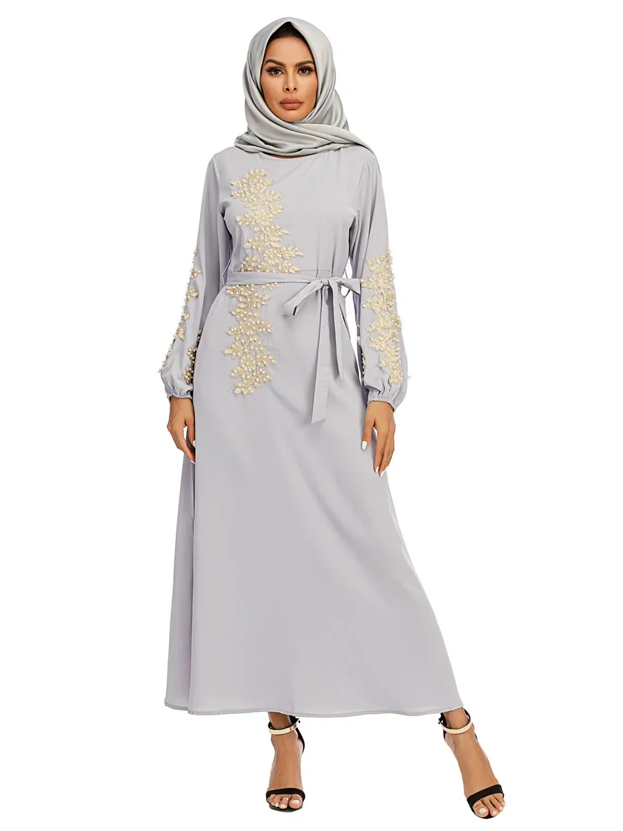 Autumn New 2 Pcs Muslim Sets Embroidery Abaya Dubai Turkey Muslim Dress+ Scarf Kaftan Islamic Dress Women Robe Suit 18 S6de0daa65c234a98bff5c5777e70f816l