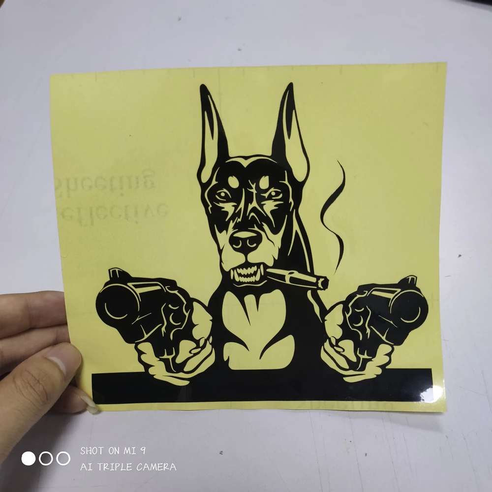 FD534A Cute Funny Doberman Dog With Gun Die-Cut Vinyl Car Stickers On And Decals Window Sticker -Styling Decal
FD534A Cute Funny Doberman Dog With Gun Die-Cut Vinyl Car Stickers On And Decals Window Sticker -Styling Decal
