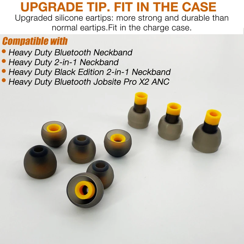 Eartips Compatible with DEWALT Heavy Duty Bluetooth Neckband / 2-in-1 Neckband/Black Edition 2-in-1/Jobsite Pro X2 ANC Eartips Compatible with DEWALT Heavy Duty Bluetooth Neckband / 2-in-1 Neckband/Black Edition 2-in-1/Jobsite Pro X2 ANC