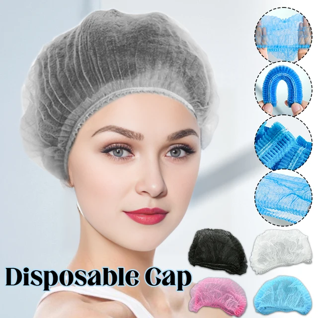 Bonnets de poulet en maille élastique respirante, chapeau non tissé pour la cuisine, le service alimentaire, la cuisine, la maison, le salon, le spa, les chapeaux de cheveux, compresse, 100 pièces 2