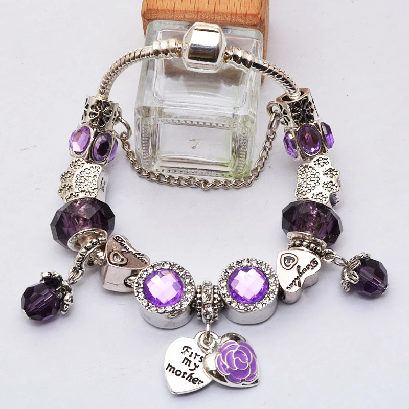 Crystal Sweet Mother Beads Charm Bracelets With Silver Color Snake Chain Bracelets Bangle For Women Christmas Jeweley Pulseira
Crystal Sweet Mother Beads Charm Bracelets With Silver Color Snake Chain Bracelets Bangle For Women Christmas Jeweley Pulseira