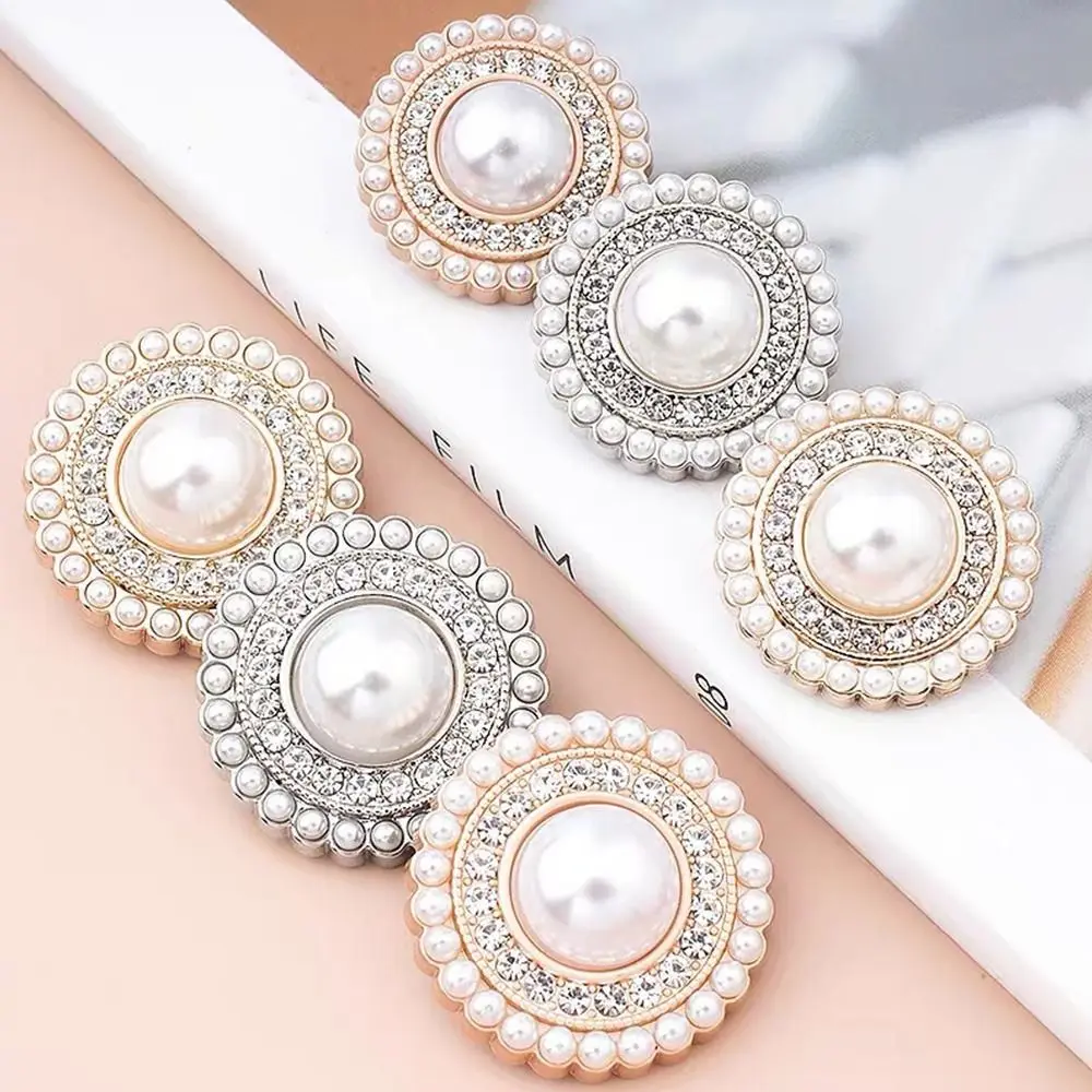 10Pcs Rhinestone Pearl Buttons For Clothing Shirt Hats DIY Craft Fashion Metal Round Button Handmade Sewing Decor Button
10Pcs Rhinestone Pearl Buttons For Clothing Shirt Hats DIY Craft Fashion Metal Round Button Handmade Sewing Decor Button