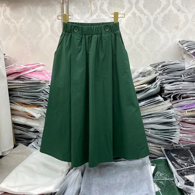 2023 Women Spring Autumn New Elastic Waist Loose Skirts Female Solid Color A-line Skirts Ladies Pockets Casual Skirts Q616
2023 Women Spring Autumn New Elastic Waist Loose Skirts Female Solid Color A-line Skirts Ladies Pockets Casual Skirts Q616