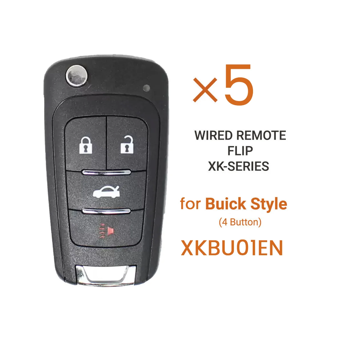 

For Xhorse XKBU01EN Universal Wire Remote Key Fob 4 Button for Buick Style for VVDI Key Tool 5Pcs/Lot