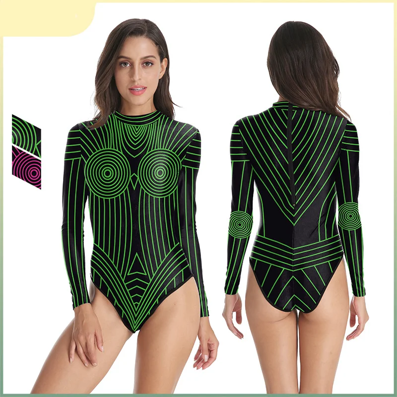 Nadanbao Fashion One Piece Swimwear Women Striped Sexy Print Party Swimsuit Female Summer Long Sleeve Zippper Swimming Suit
Nadanbao Fashion One Piece Swimwear Women Striped Sexy Print Party Swimsuit Female Summer Long Sleeve Zippper Swimming Suit