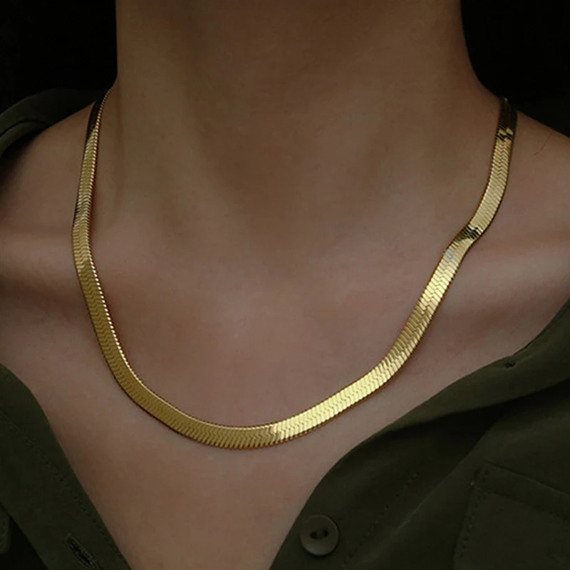 Fashion 24K Gold Necklace 4MM/40-45-50CM Blade Necklace Snake Bone Chain Men's & Women's Jewelry Gifts
Fashion 24K Gold Necklace 4MM/40-45-50CM Blade Necklace Snake Bone Chain Men's & Women's Jewelry Gifts