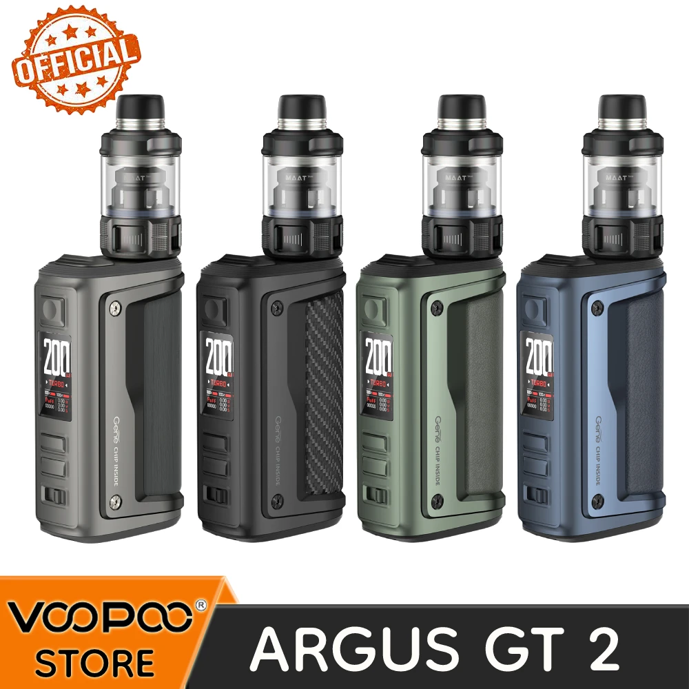 

VOOPOO Argus GT II 2 Box Mod 200W Kit Electronic Cigarette Vaporizer 6.5ml PnP Pod Tank Vaper Vape Mod Kit GENE.TT 2.0 Chip IP68