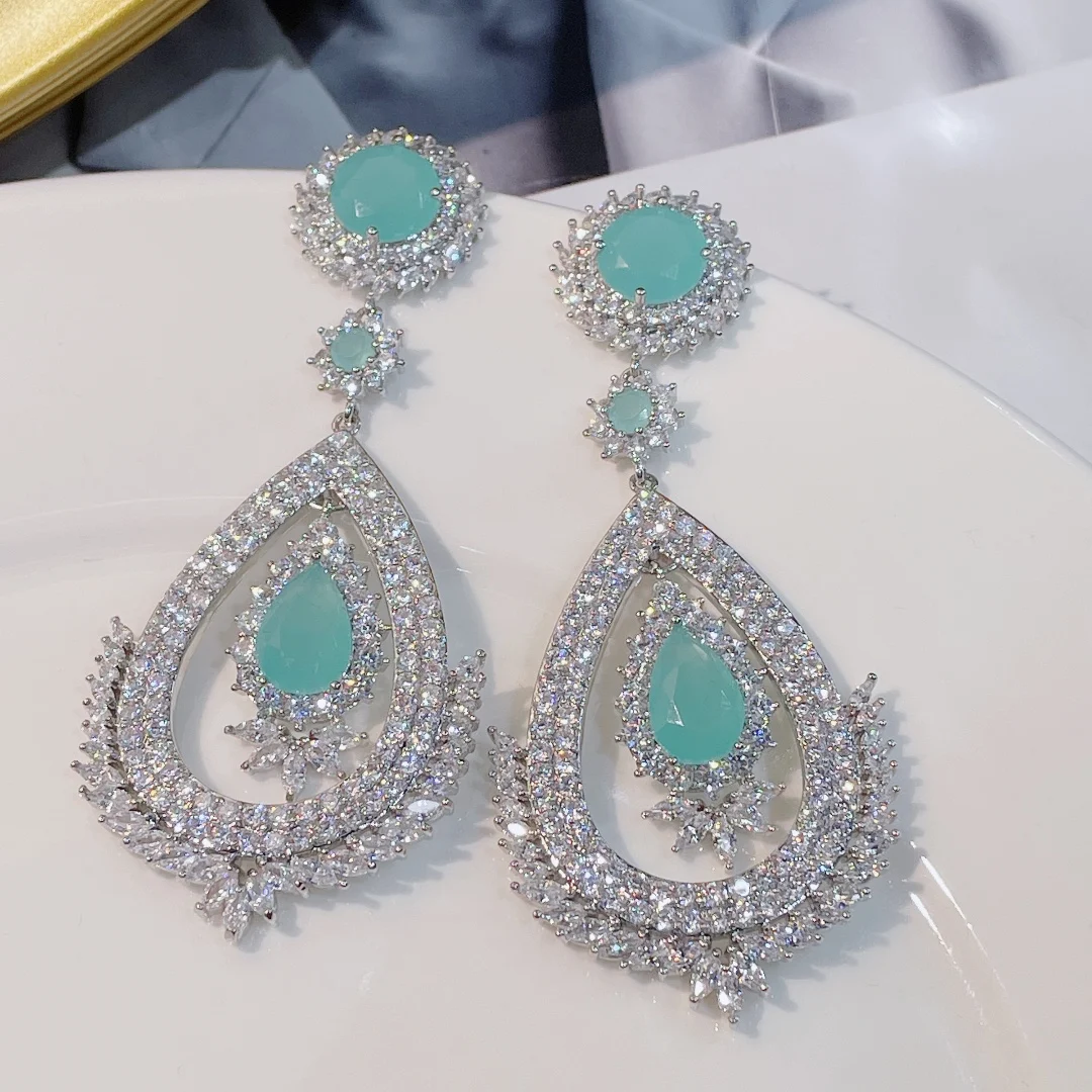 Fashion Charms Water Drop Design Dangle Earrings For Women Wedding Cubic Zircon Dubai Drop Earring Fashion Jewelry E-1124
Fashion Charms Water Drop Design Dangle Earrings For Women Wedding Cubic Zircon Dubai Drop Earring Fashion Jewelry E-1124