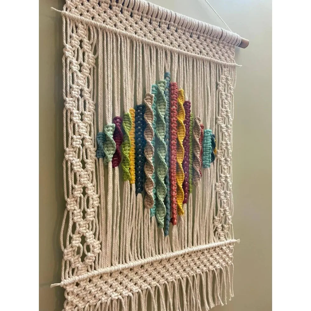 Haven Collection Macrame Wall Art - Boho Woven Yarn Tapestry 5 S6df1a79b2a02484d8026e4a26b3efdb63