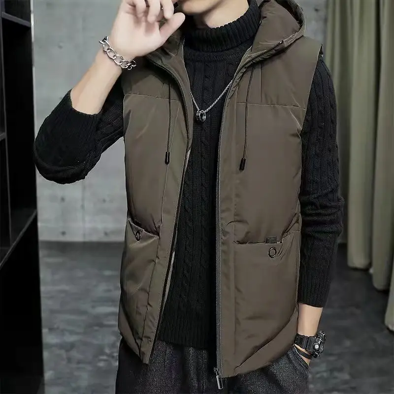New 2023 Casual Outwear Hat Detachable Outer Vest solid Men's Vest Winter Sleeveless Jackets Men Hooded Warm Down Vest Z140
New 2023 Casual Outwear Hat Detachable Outer Vest solid Men's Vest Winter Sleeveless Jackets Men Hooded Warm Down Vest Z140
