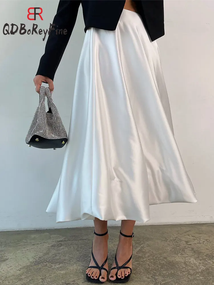 Long Skirts Women 2023 Spring Summer Elegant Satin Silk Office Ladies High Waist Casual Loose A-LINE Black Maxi Skirt Female
Long Skirts Women 2023 Spring Summer Elegant Satin Silk Office Ladies High Waist Casual Loose A-LINE Black Maxi Skirt Female