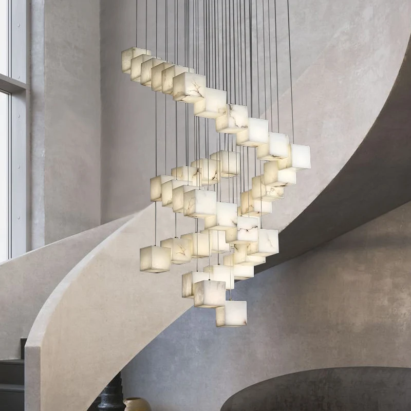 Hotel Project Staircase Indoor Decoration Nordic Chandelier Living Room Hanging Marble Pendant Light
Hotel Project Staircase Indoor Decoration Nordic Chandelier Living Room Hanging Marble Pendant Light