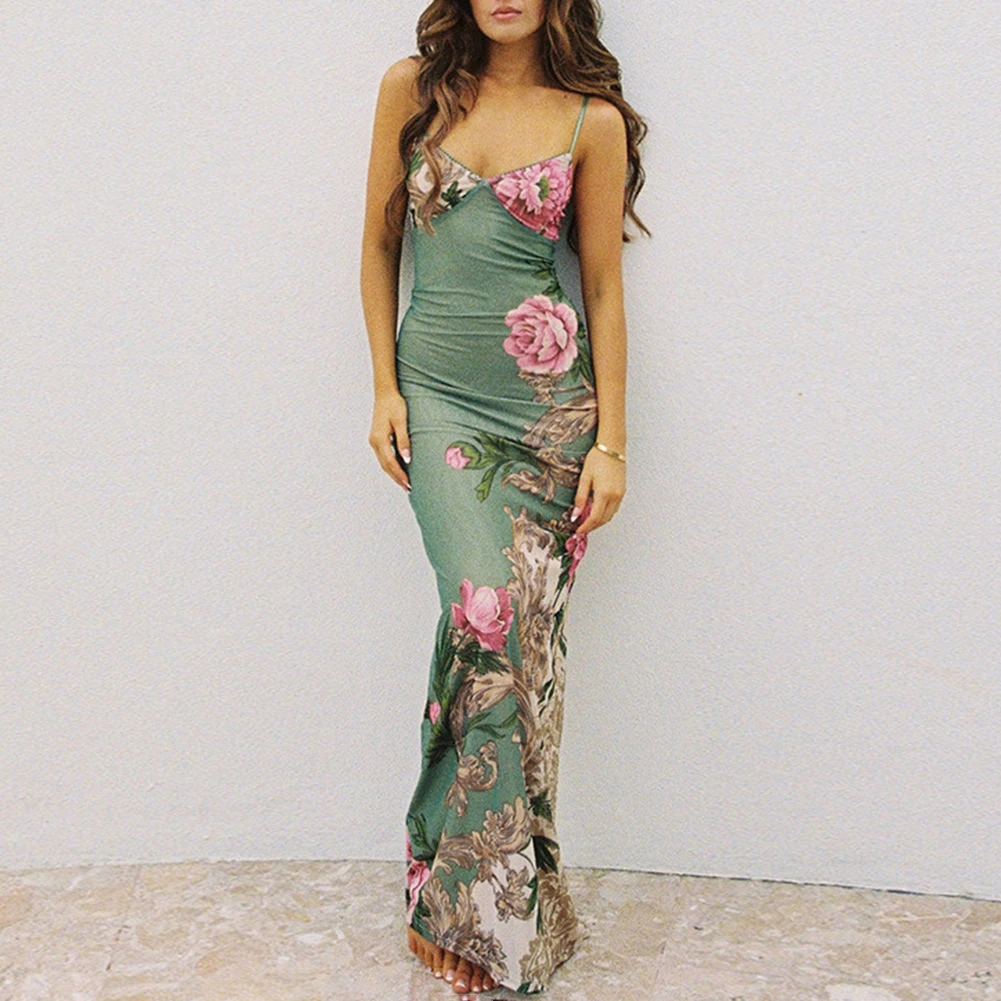 Elegant Printed Spaghetti Strap Dress Women Fashion Sleeveless V-neck Backless Bodvcon Dresses Summer Lady Party Slim Vestidos
Elegant Printed Spaghetti Strap Dress Women Fashion Sleeveless V-neck Backless Bodvcon Dresses Summer Lady Party Slim Vestidos