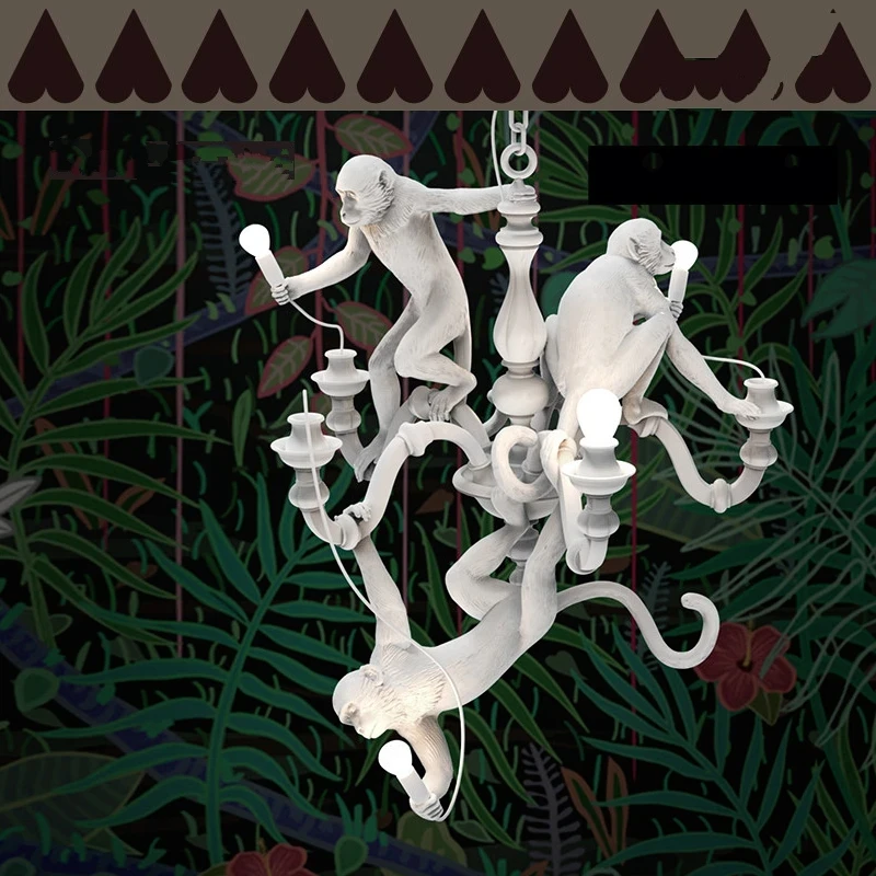 Italy White Monkey Chandeliers Atmosphere Lamp Living Room Home Decor Hanging lamps Designer Creative lighting Luminaire
Italy White Monkey Chandeliers Atmosphere Lamp Living Room Home Decor Hanging lamps Designer Creative lighting Luminaire