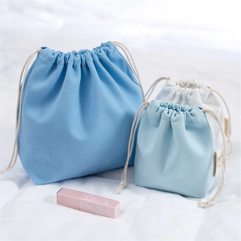 

27x8x20cm Large Canvas Drawstring Bag Gift Candy Jewelry Organizer Pouch Travel Portable Women Cosmetic Storage Cotton Cloth Bag