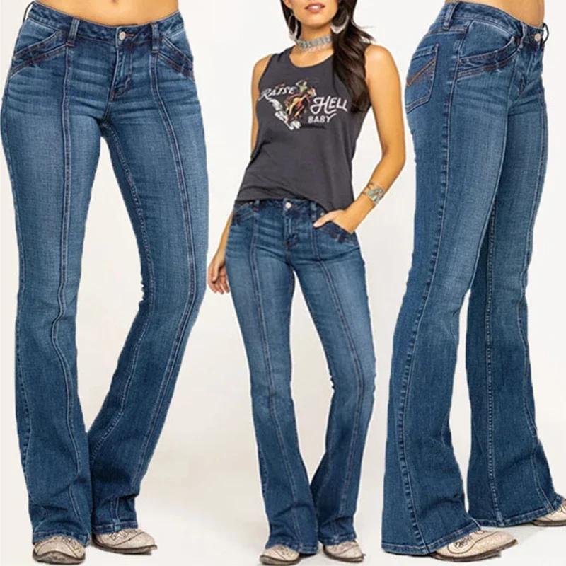 Women's Fashion Slim Jeans Solid Color Comfortable Low Waist Elastic Bell Bottoms Y2K Casual Joker Wide-leg Pants Street Wear
Women's Fashion Slim Jeans Solid Color Comfortable Low Waist Elastic Bell Bottoms Y2K Casual Joker Wide-leg Pants Street Wear