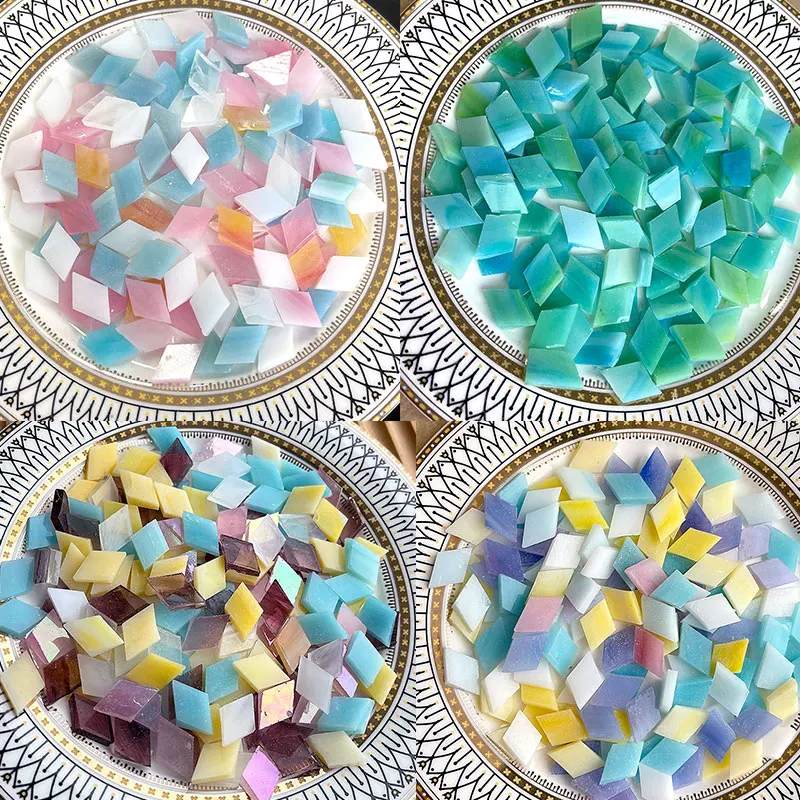 

Мозаичная плитка из прозрачного стекла, 50 г, разноцветная мозаика, мозаика «сделай сам», камни для рукоделия, хобби, искусства, домашнее украшение для стен arte