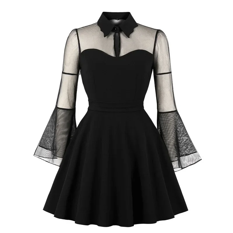 Women Sexy Mesh Dress Summer Dress Lace Long Sleeve Mini Dresses Female Lace Beach Sundress Gothic
Women Sexy Mesh Dress Summer Dress Lace Long Sleeve Mini Dresses Female Lace Beach Sundress Gothic