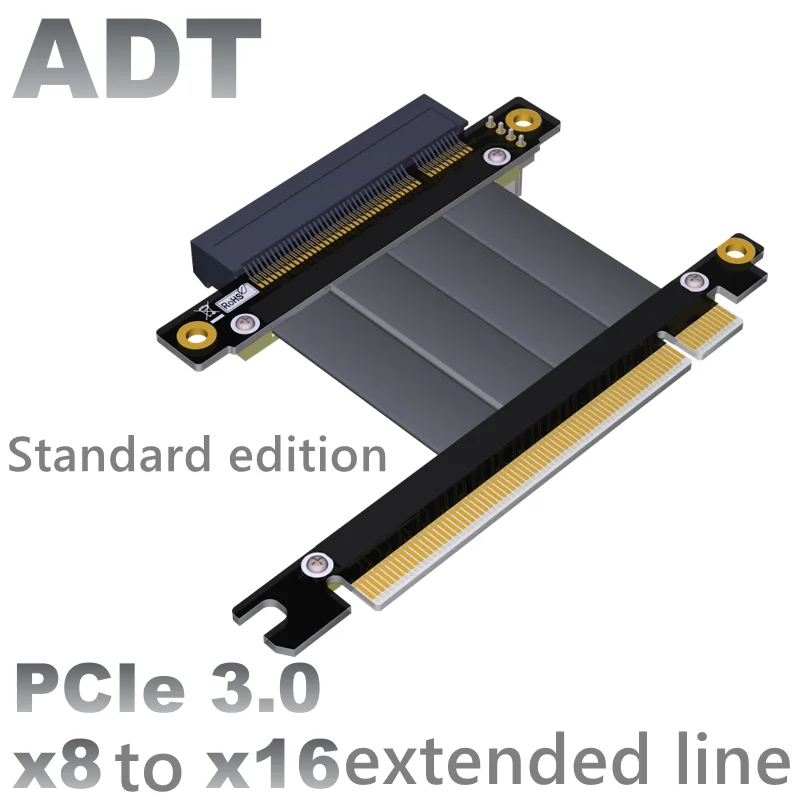 

PCI-E x16 to x8 extension cable 16x PCIe3.0 supports network card NVMe solid-state drive Speed bandwidth: PCIe 3.0x8 gen3 64Gbps