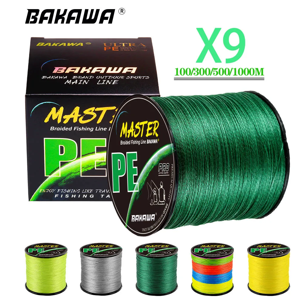 BAKAWA 9 Threads PE Braided Fishing Line 300/500/1000M Smooth Multifilament Super Durable Wire Carp Sea Seawater Pesca 22-100LB
BAKAWA 9 Threads PE Braided Fishing Line 300/500/1000M Smooth Multifilament Super Durable Wire Carp Sea Seawater Pesca 22-100LB
