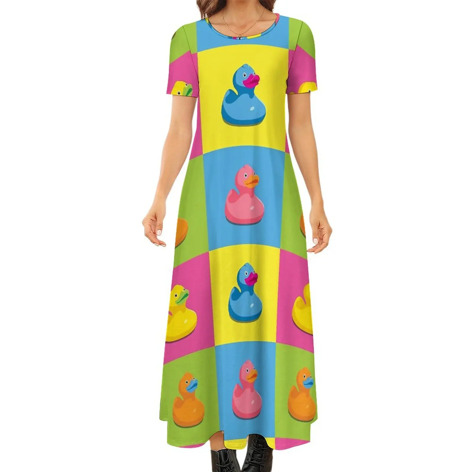 Rubber Ducks Pop Art Dress Colorful Animal Street Style Bohemia Long Dresses Female Vintage Maxi Dress Big Size 6XL 7XL
Rubber Ducks Pop Art Dress Colorful Animal Street Style Bohemia Long Dresses Female Vintage Maxi Dress Big Size 6XL 7XL
