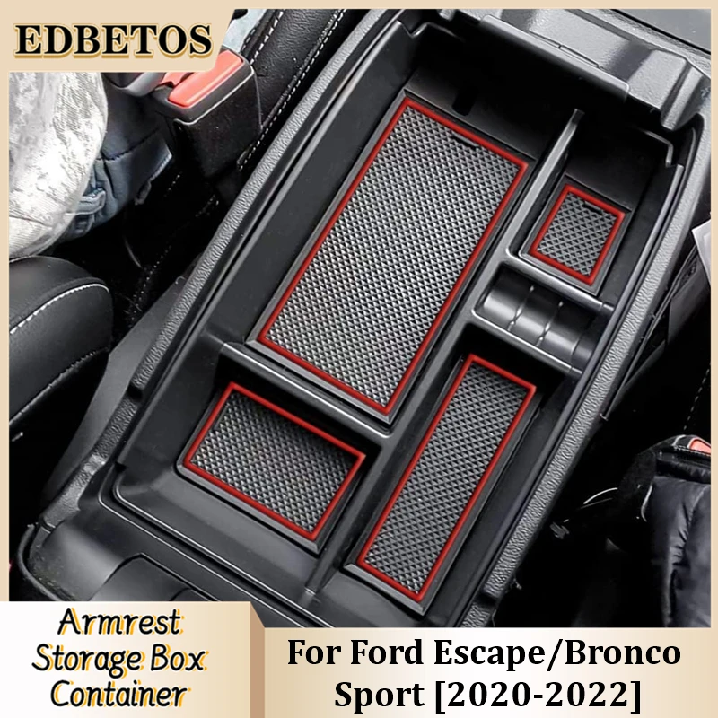 

For Ford Escape 2020-2024/Bronco Sport 2021-2023 2024 Accessories Center Console Tray Organizer Armrest Secondary Storage Box