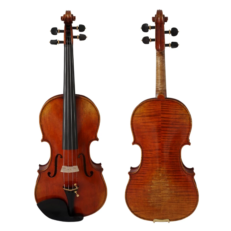 

Aiersi string instrument 4 4 stradivari style professional handmade painted brown colour antique advanced violin