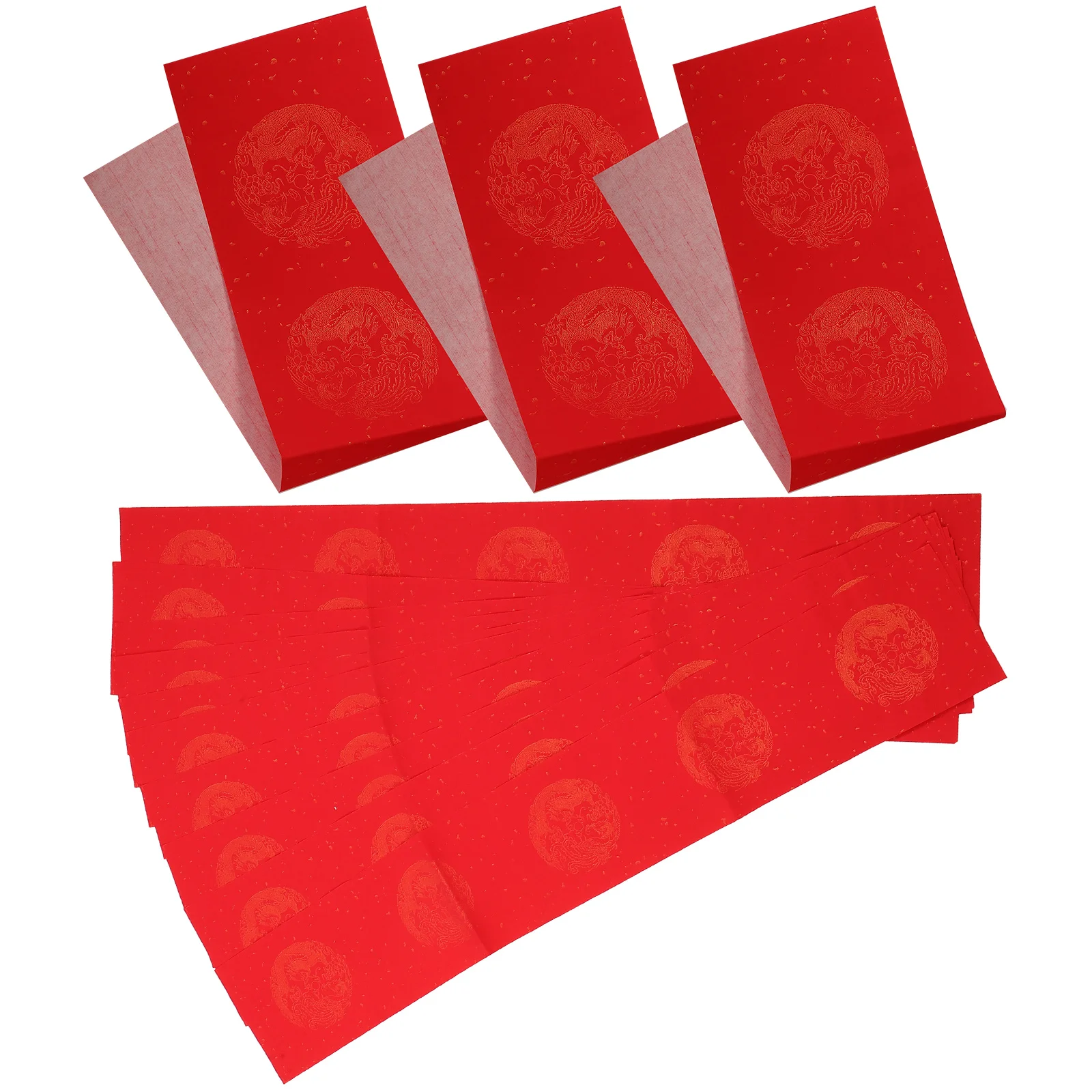 

5 Sets Calligraphy Couplet Red Paper Blank Calligraphy Paper New Year Blank Rice Paper