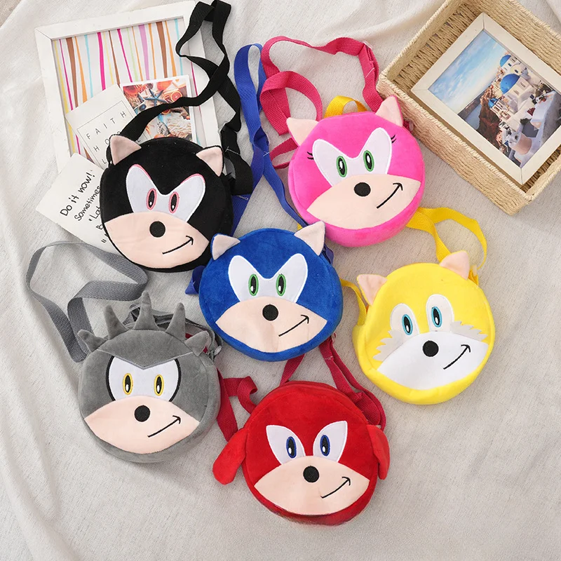 

New Sonic Plush School Bag Cartoon Knuckles Shadow Amy Rose Tails Kindergarten Going Out and Playing High-value Small Backpack