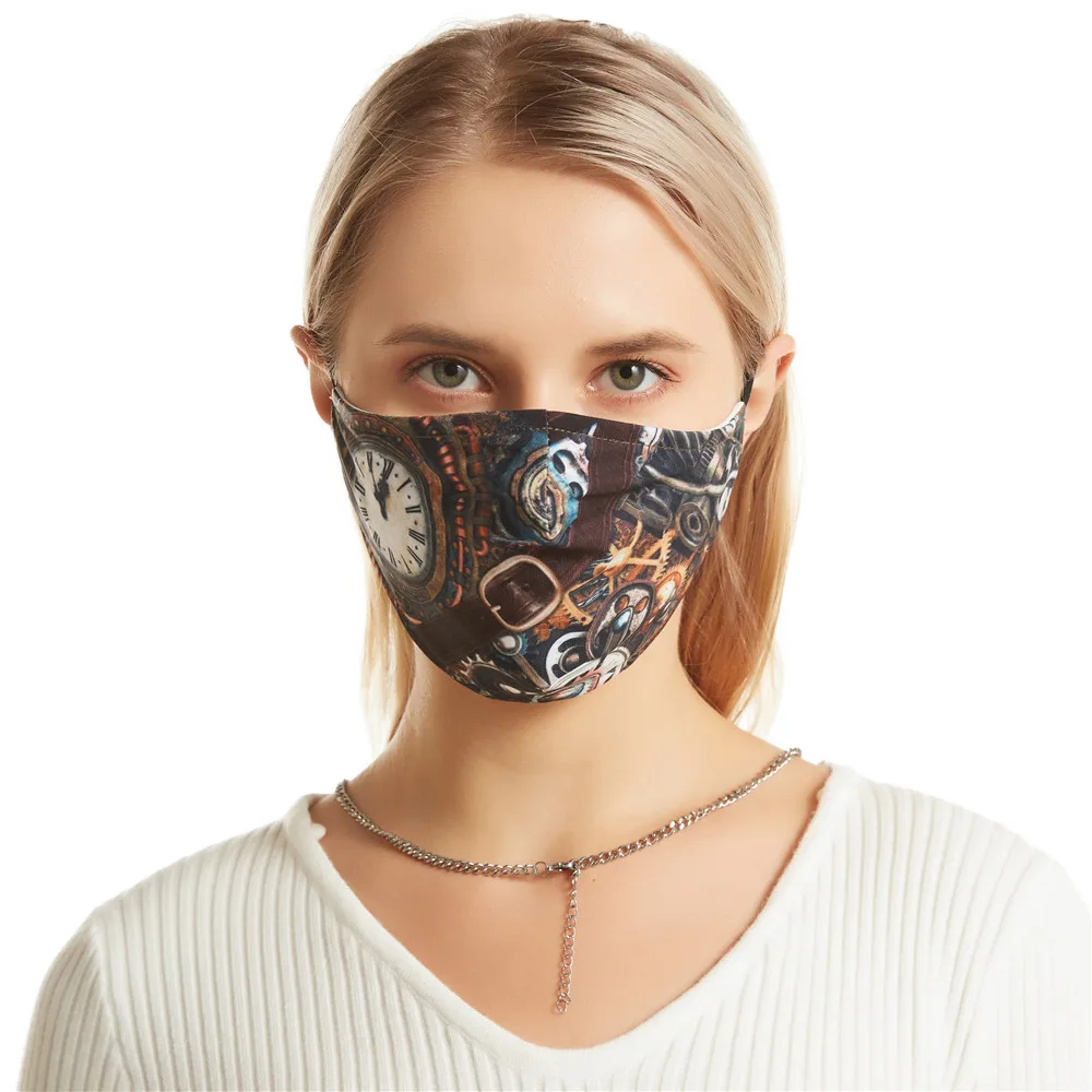 

Armorhero Washable Printed Face Masks Steampunk Reusable Fabric Adult Mouth Muffle Anti-Dust Windproof PM 2.5 Filter Mouth Cover