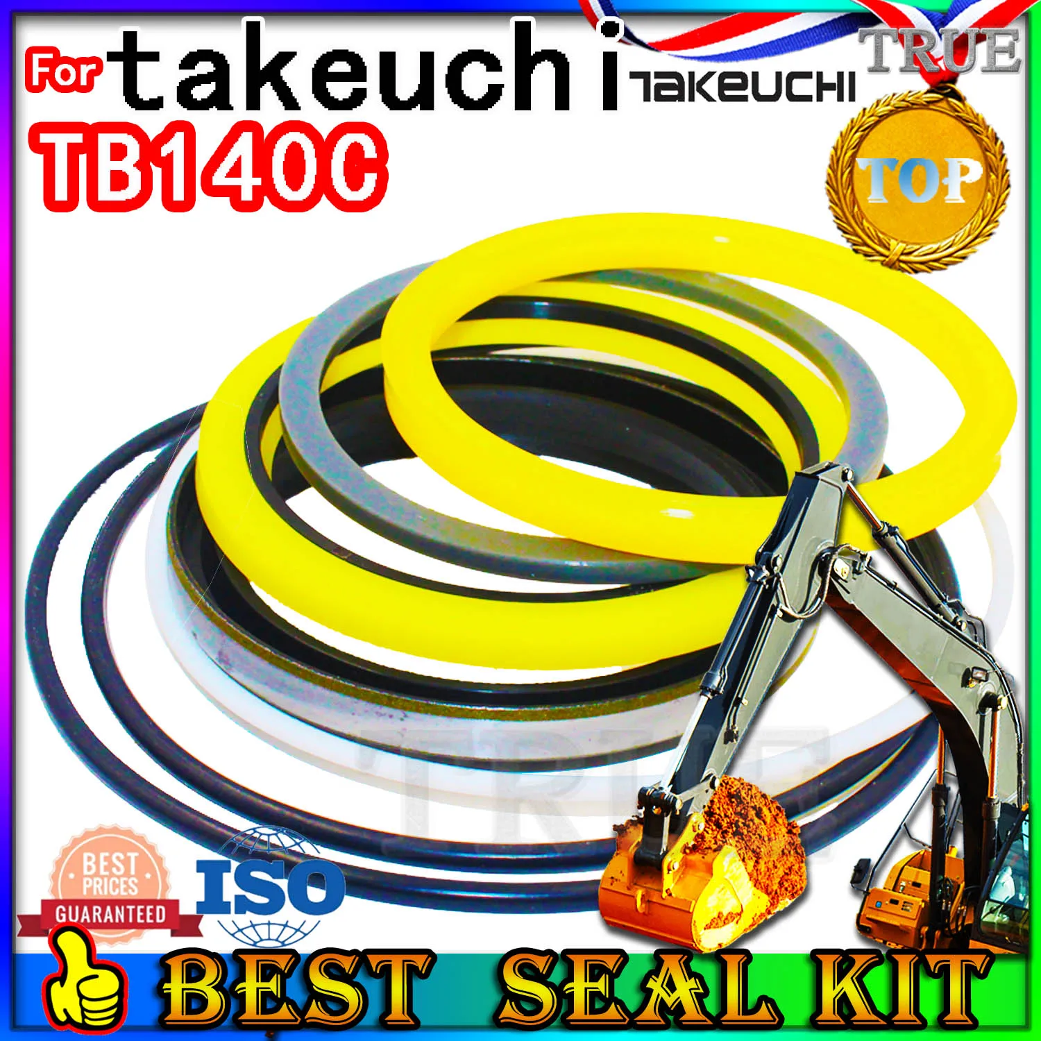 

For TAKEUCHI TB140C Oil Seal Repair Kit Boom Arm Bucket Excavator Hydraulic Cylinder Fix Best Reliable Mend proof Center Swivel