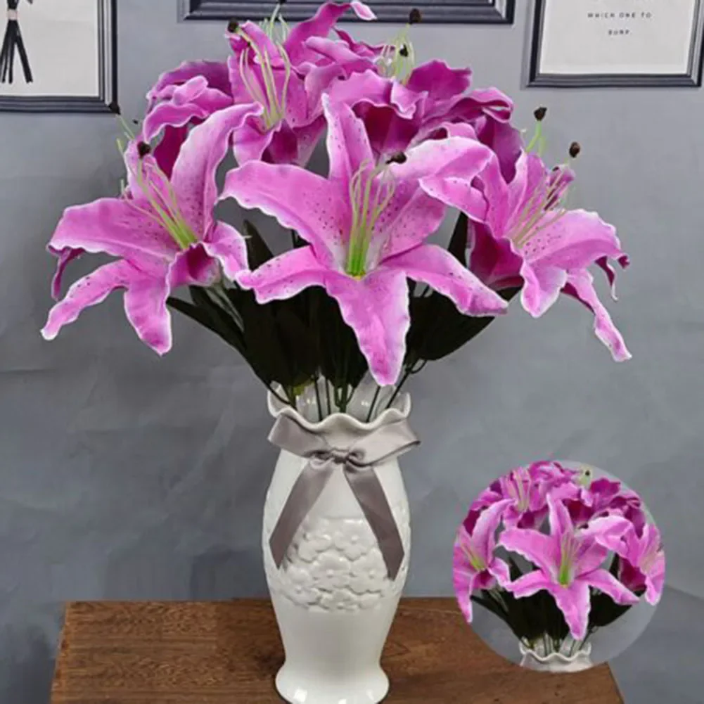10 Head Silk Flower Artificial Lily Flowers European Multicolor Fake Bridal Flowers Bouquet Wedding Home Party Decoration Flower
10 Head Silk Flower Artificial Lily Flowers European Multicolor Fake Bridal Flowers Bouquet Wedding Home Party Decoration Flower