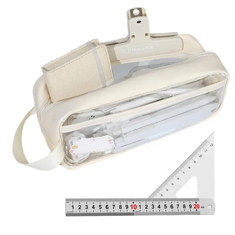 

Прозрачный пенал из ПВХ на молнии, прозрачная сумка с большой емкостью, портативная ручка для туалетных принадлежностей, ручка для экзамена, Дорожный чемодан
