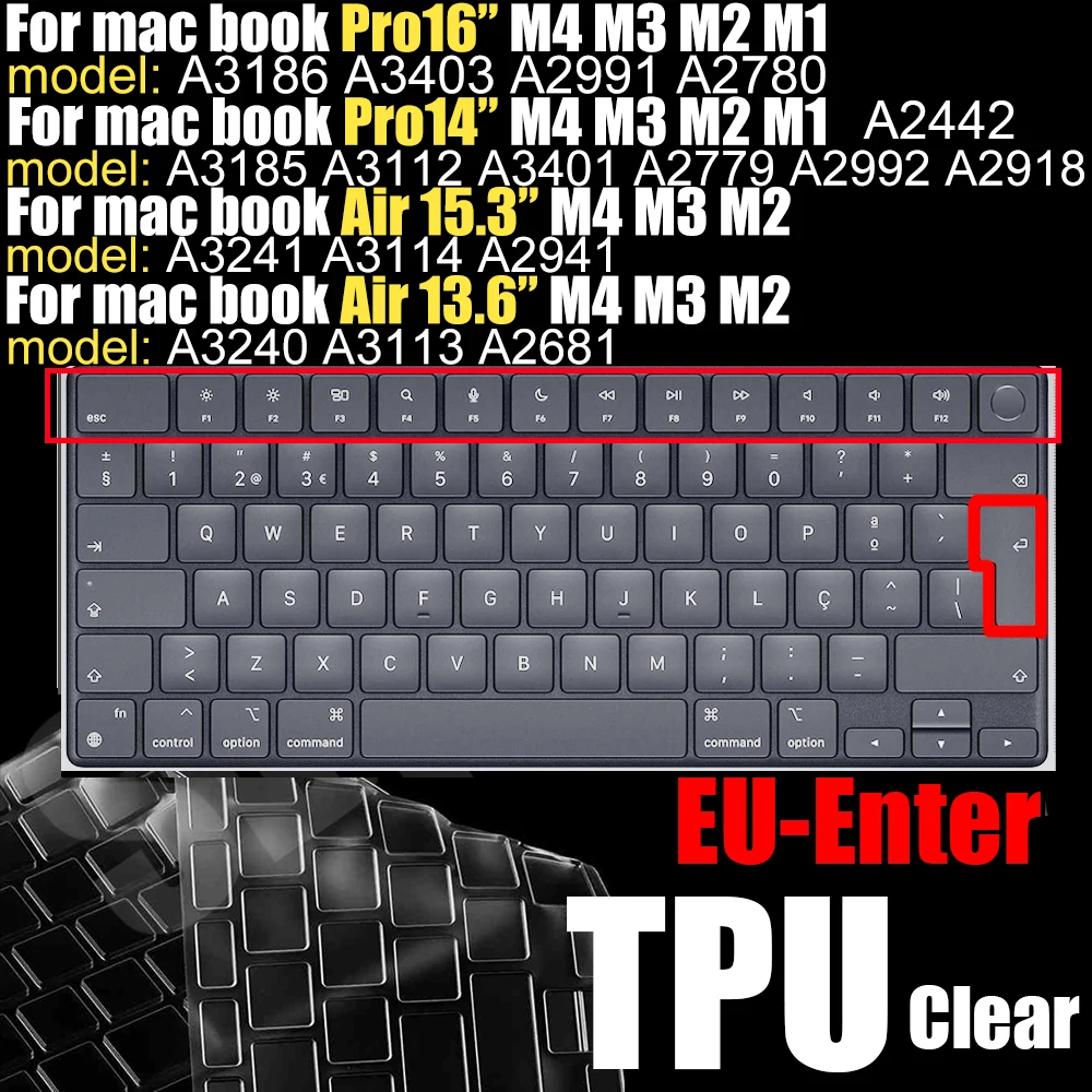 TPU Keyboard Cover Light Beige Ultra Thin Protector Compatible with For MacBook Air 15