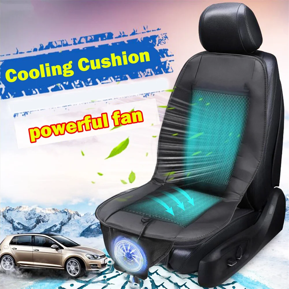 

Leather Car New Summer Cool Cushion Fan Blowing Ventilation Seat Covers Seat Cooling Air Cushion + Cigarette Lighter Controller