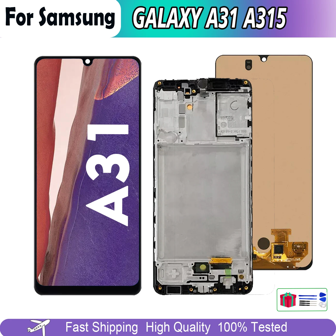 Super AMOLED для SAMSUNG GALAXY A31 A315, ЖК-дисплей, сенсорный экран для Samsung SM-A315F A315F/DS A315G, дигитайзер в сборе, замена
Super AMOLED для SAMSUNG GALAXY A31 A315, ЖК-дисплей, сенсорный экран для Samsung SM-A315F A315F/DS A315G, дигитайзер в сборе, замена