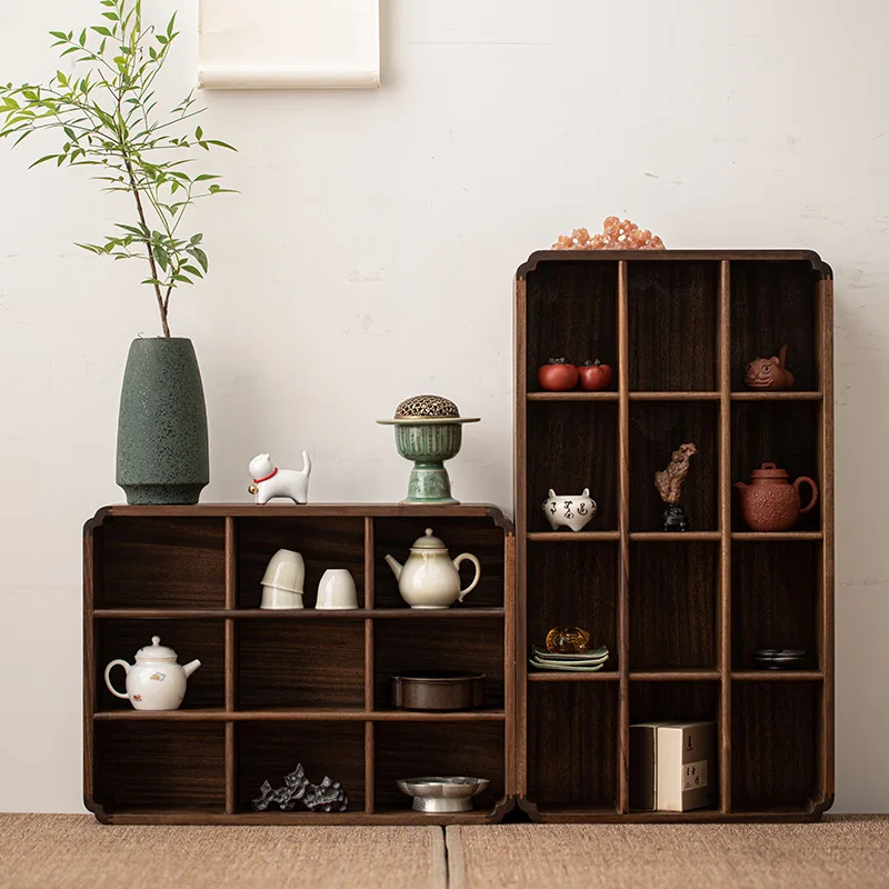 Walnut wall antique shelf desktop storage display lattice solid wood multi-treasure pavilion teacup decoration
Walnut wall antique shelf desktop storage display lattice solid wood multi-treasure pavilion teacup decoration
