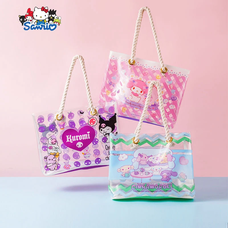 Sanrio Kuromi PVC Handbag Kawaii Cinnamoroll Cartoon Cute Student Portable Cosmetic Bag Storage Bag Toys Girls Birthday Gifts
Sanrio Kuromi PVC Handbag Kawaii Cinnamoroll Cartoon Cute Student Portable Cosmetic Bag Storage Bag Toys Girls Birthday Gifts