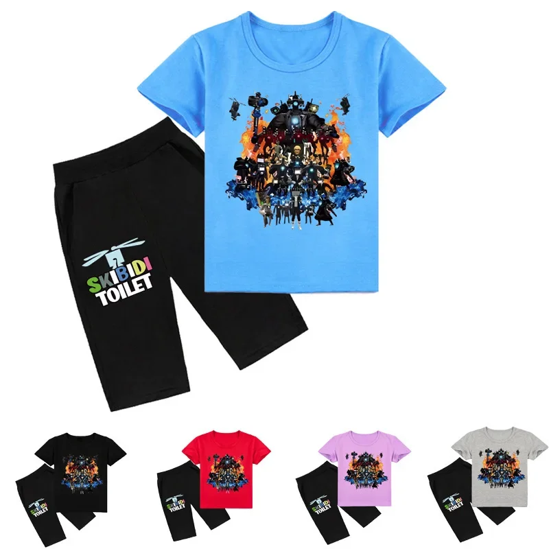 Skibidi Toilet Children's Clothing Toilet Man Boys and Girls Spring and Summer Printed Short-sleeved T-shirt + Shorts Set
Skibidi Toilet Children's Clothing Toilet Man Boys and Girls Spring and Summer Printed Short-sleeved T-shirt + Shorts Set