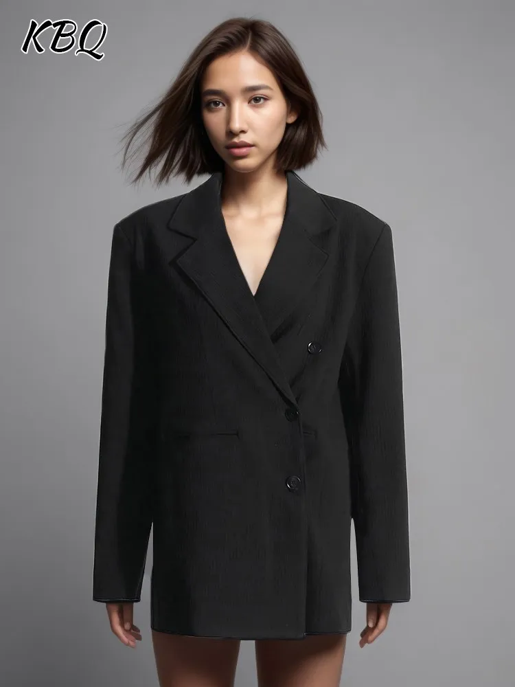 KBQ Asymmetrical Split Minimalist Blazer For Women Notched Collar Long Sleeve Single Breasted Solid Loose Blazers Female Fashion
KBQ Asymmetrical Split Minimalist Blazer For Women Notched Collar Long Sleeve Single Breasted Solid Loose Blazers Female Fashion