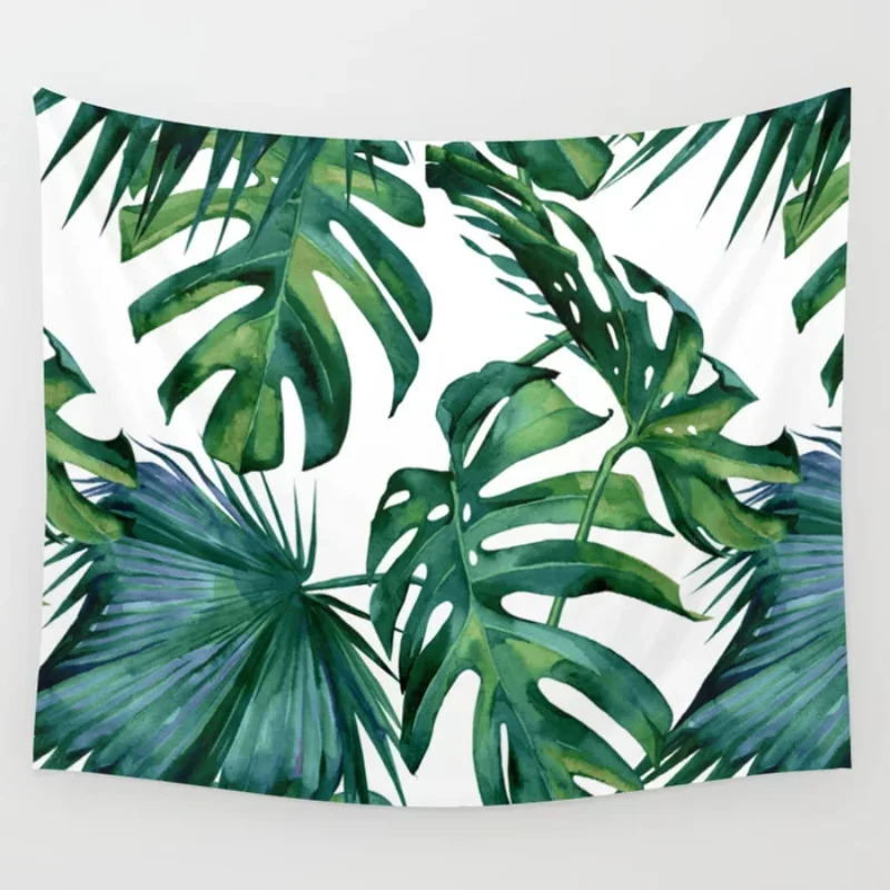 

Classic Palm Leaves Tropical Jungle Green Tapestry Beach Towel Throw Blanket Picnic Yoga Mat Tapestries Wall Hanging Home Decor