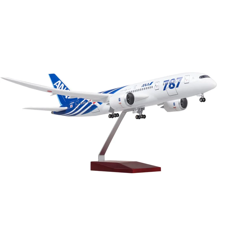 

1:130 Scale Diecast Model Japan Airlines Boeing B787 Dreamline Resin Airplane With Light And Wheels Toy Collection Display Gifts