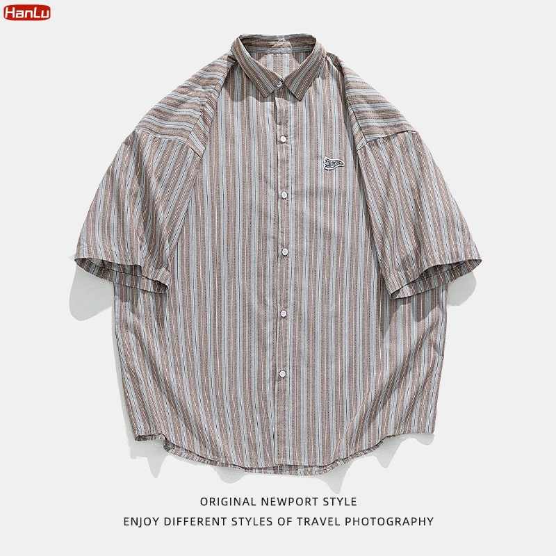 Striped Short Sleeve Shirt Mens Korea Fashion Loose Casual Unisex Blouses Summer Cotton T Shirts Harajuku Vintage Oversized Tops
Striped Short Sleeve Shirt Mens Korea Fashion Loose Casual Unisex Blouses Summer Cotton T Shirts Harajuku Vintage Oversized Tops