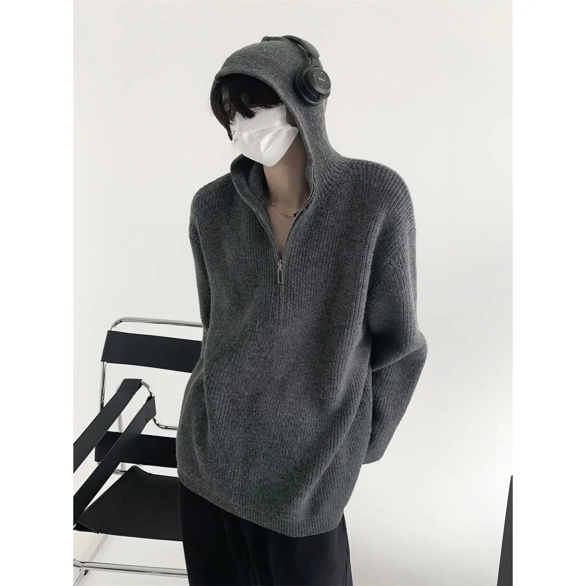 2023 Retro Niche Half-zip Hooded Sweater Men Korean Style Solid Color High-end Loose Casual Pullover Men Knitted Sweater Jacket
2023 Retro Niche Half-zip Hooded Sweater Men Korean Style Solid Color High-end Loose Casual Pullover Men Knitted Sweater Jacket