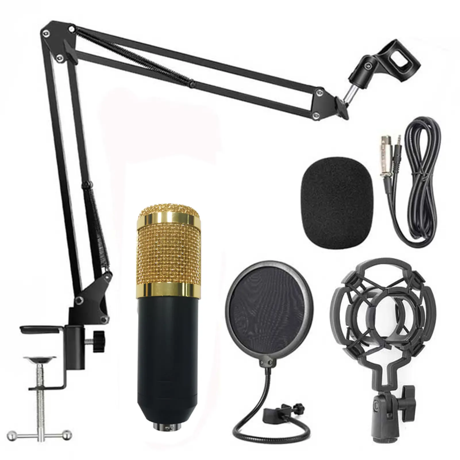 Condenser Microphone Bundle BM-800 Mic Kit With Adjustable Boom Arm USB Studio Condenser Mic For Online Chat Podcaster Singer
Condenser Microphone Bundle BM-800 Mic Kit With Adjustable Boom Arm USB Studio Condenser Mic For Online Chat Podcaster Singer