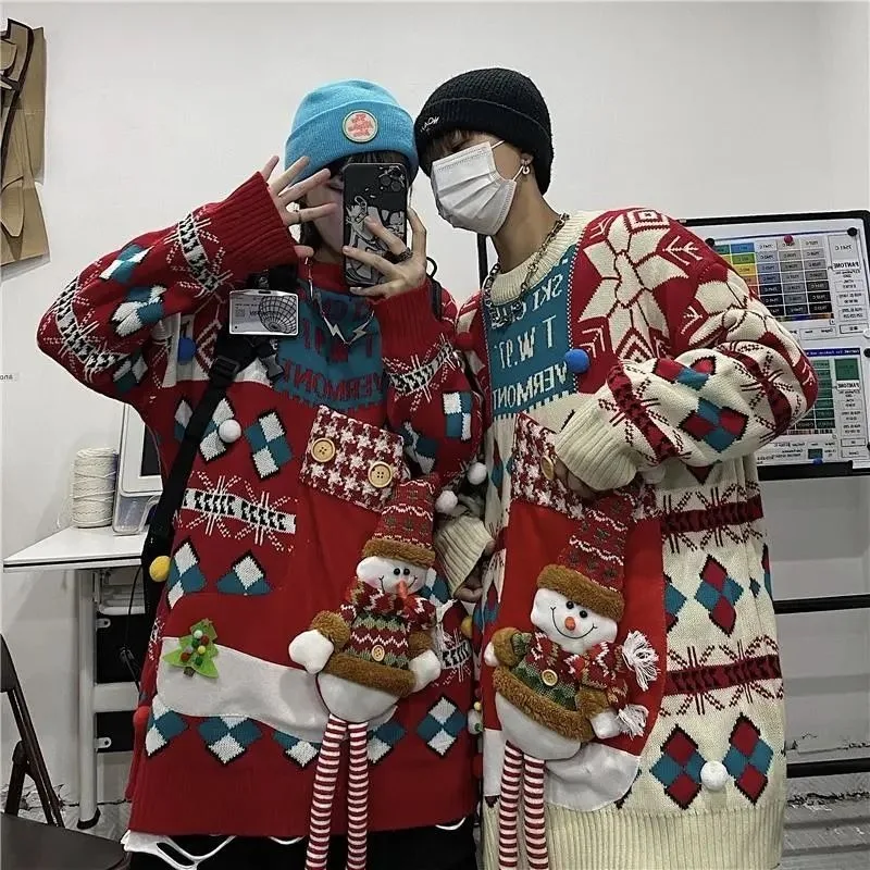 Christmas Explosions Couple Pullover Y2K Fashion Harajuku Lazy Wind Leisure Loose Christmas Villain Pocket Knitted Sweater Tides
Christmas Explosions Couple Pullover Y2K Fashion Harajuku Lazy Wind Leisure Loose Christmas Villain Pocket Knitted Sweater Tides