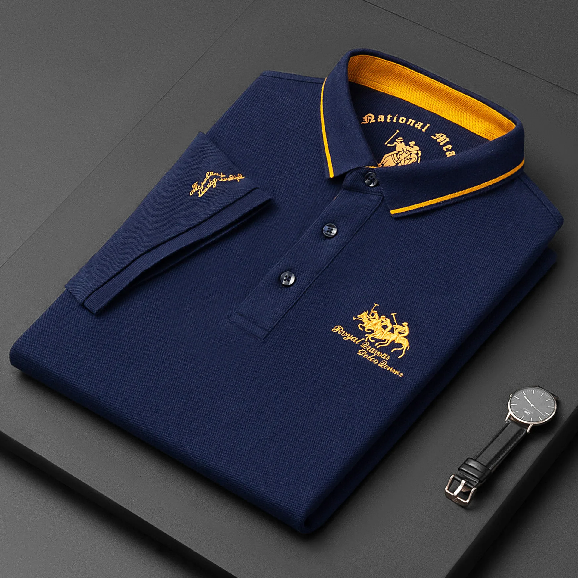 Summer Men's Business Short Sleeved Polo Neck Cotton T-shirt Youth Fashion Solid Color Embroidered Polo Neck T-shirt Top T-shirt
Summer Men's Business Short Sleeved Polo Neck Cotton T-shirt Youth Fashion Solid Color Embroidered Polo Neck T-shirt Top T-shirt