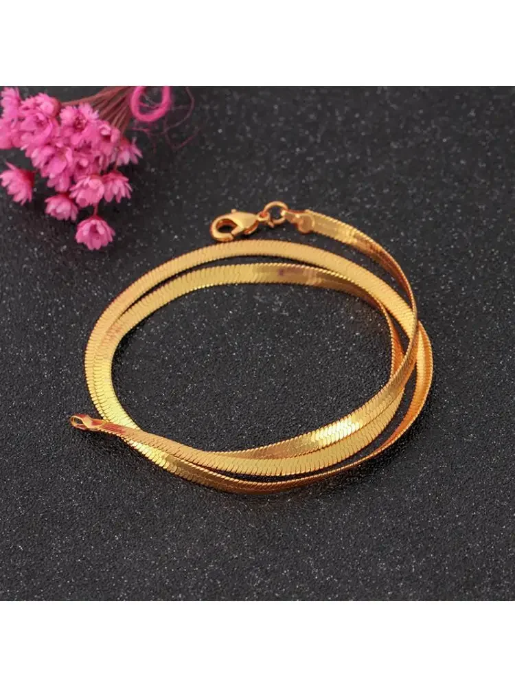 4mmflat Thin Heribone Snake Chain Choker Necklace Gold Silver Color Hip Hip Jewelry Holiday Party Accessories 16inch 18inch
4mmflat Thin Heribone Snake Chain Choker Necklace Gold Silver Color Hip Hip Jewelry Holiday Party Accessories 16inch 18inch