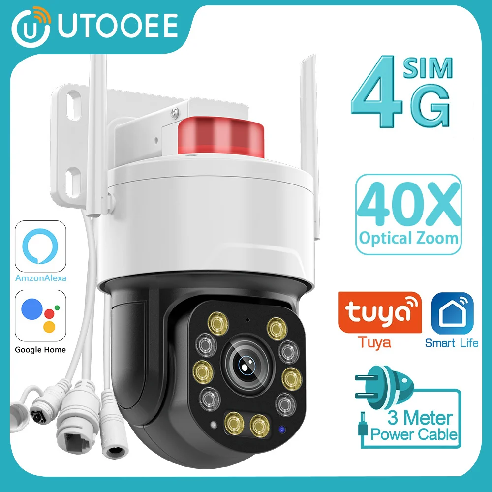 UTOOEE 4K 8MP 4G Surveillance Camera 40X Optical Zoom Outdoor AI Human Auto Tracking WIFI PTZ Camera 50M Night Vision Tuya
UTOOEE 4K 8MP 4G Surveillance Camera 40X Optical Zoom Outdoor AI Human Auto Tracking WIFI PTZ Camera 50M Night Vision Tuya